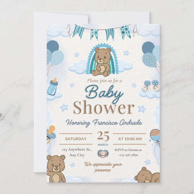 Invitación Baby Shower Soft Life Aesthetic Design (Anverso)