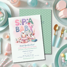 Invitación Baby Shower Spa - Pamper Day Mint Green