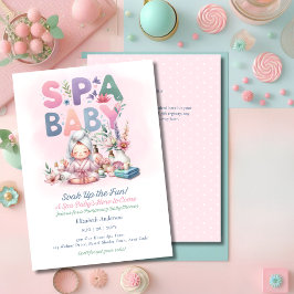 Invitación Baby Shower Spa - Pamper Day Pink