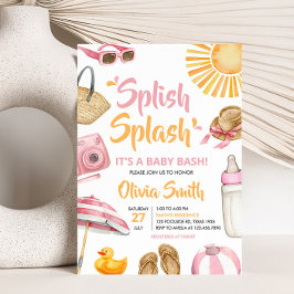 Invitación Baby Shower Splash Rosado