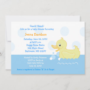 Invitación Baby Shower Splish Splash Duck 5x7