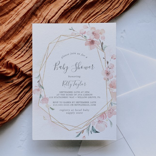 Invitación Baby Shower Spring Cherry Blossom (Subido por el creador)