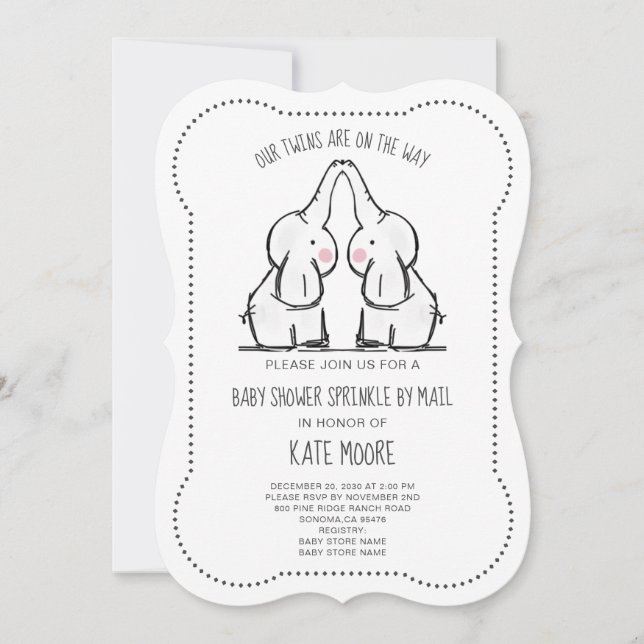 Invitación Baby Shower Sprinkle by Mail (Anverso)