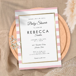 Invitación Baby Shower/Sprinkle de banda rosa para bebé clási