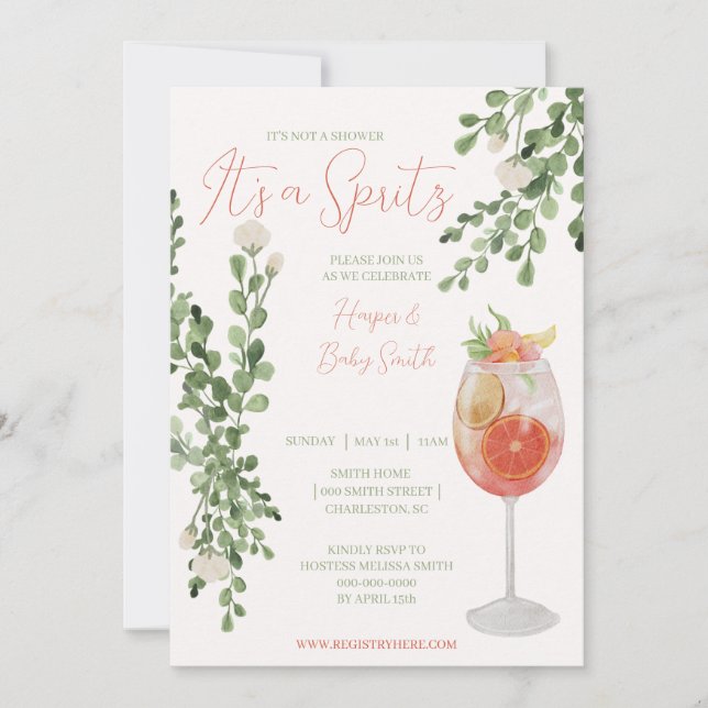 Invitación Baby Shower/Sprinkle/Spritz (Anverso)