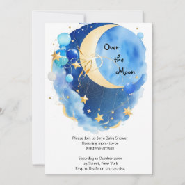 Invitación Baby Shower Stars and Moon