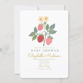 Invitación Baby Shower Strawberry Bouquet Blossom