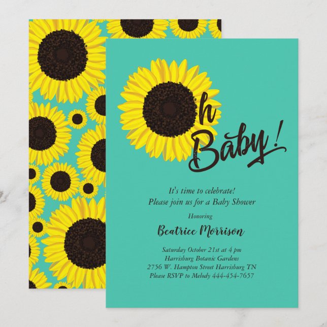 Invitación Baby Shower Summer (Anverso / Reverso)