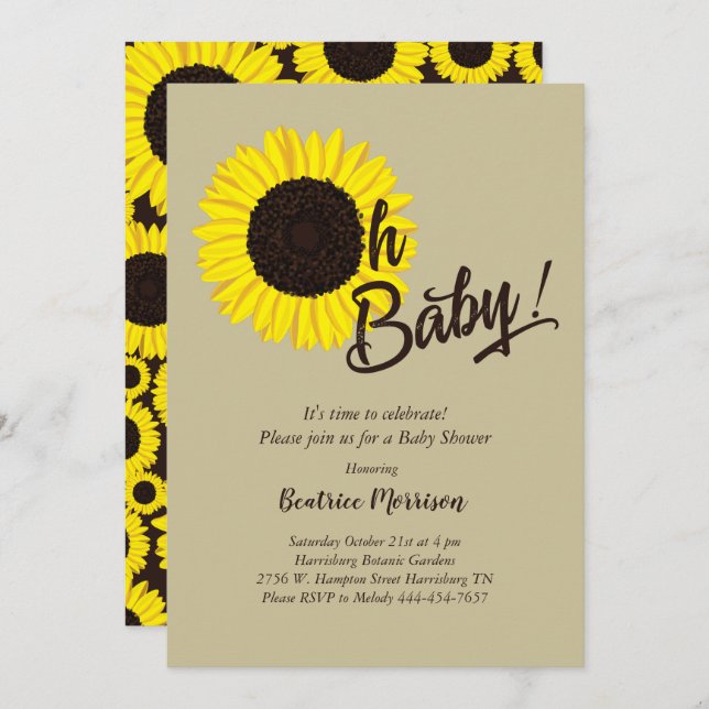 Invitación Baby Shower Summer (Anverso / Reverso)