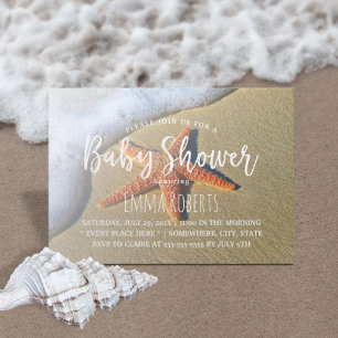Invitación Baby Shower Summer Beach Starfish