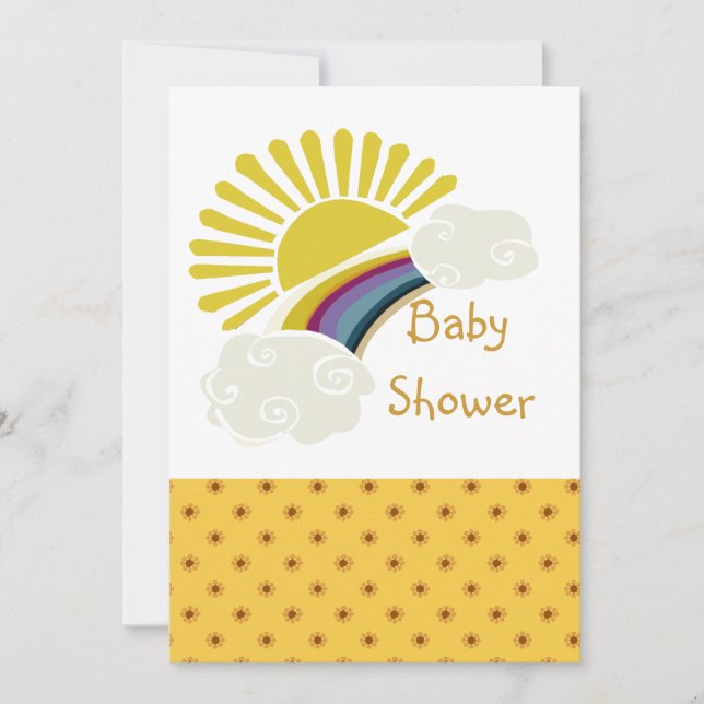 Invitación Baby Shower Sunshine and Clouds (Anverso)