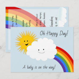 Invitación Baby Shower Sunshine and Rainbows