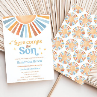 Invitación Baby Shower Sunshine editable aquí