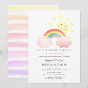 Invitación Baby Shower Sunshine & Rainbow