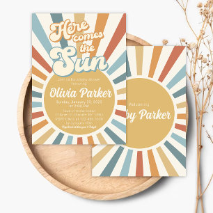 Invitación Baby Shower Sunshine Retro Vintage