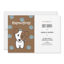 Baby Shower Super Cute Brown y Blue Terrier