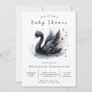 Invitación Baby Shower Swan editable moderno