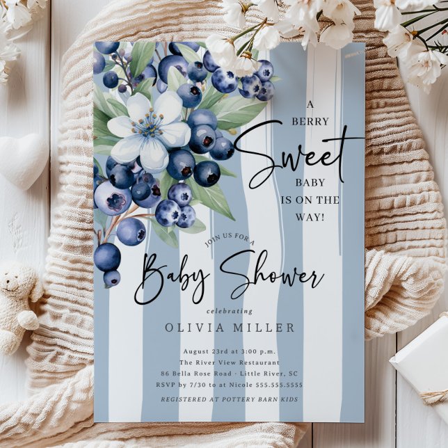 Invitación Baby Shower Sweet Blueberries (Subido por el creador)