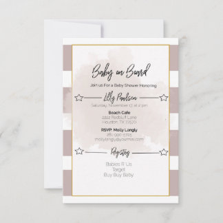 Invitación Baby Shower tachada