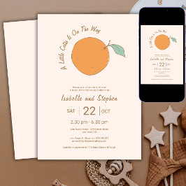 Invitación Baby Shower Tangerine Moderno Un Poco Cutie