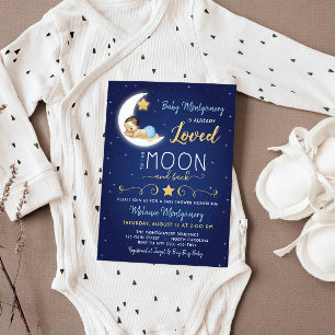 Invitación Baby Shower te ama la luna y la espalda