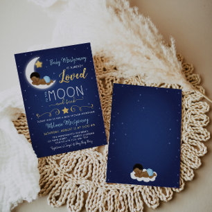 Invitación Baby Shower te ama la luna y la espalda