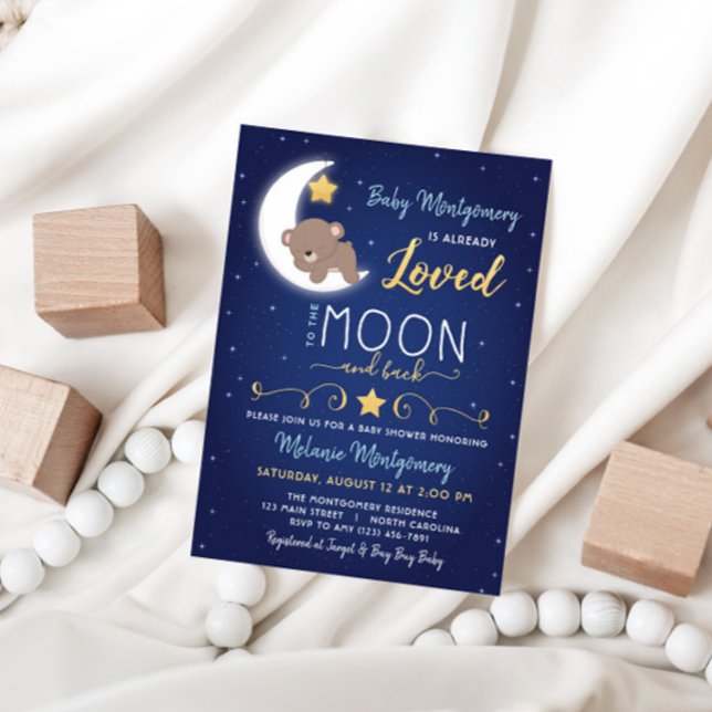 Invitación Baby Shower te ama la luna y la espalda (Subido por el creador)