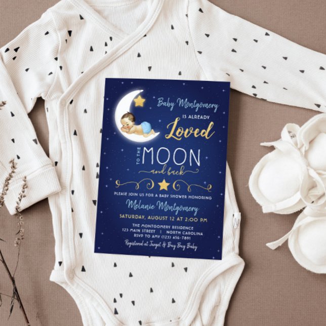 Invitación Baby Shower te ama la luna y la espalda (Subido por el creador)