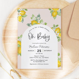 Invitación Baby Shower Tema de Citrus Summer Lemon