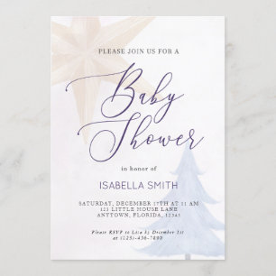 Invitación Baby Shower tema de invierno para Navidades de vac