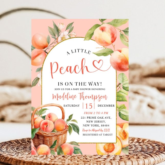 Invitación Baby Shower Tema de la fruta de verano de Peach (Subido por el creador)
