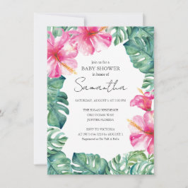 Invitación Baby Shower tema del luau tropical