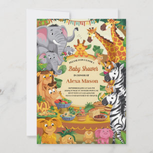 Invitación Baby Shower tema del Safari de la jungla