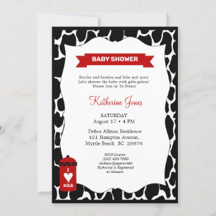 Invitación Baby Shower temática de vaca neutral
