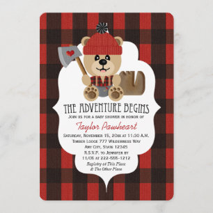 Invitación Baby Shower temática sobre el árbol silvestre Lumb