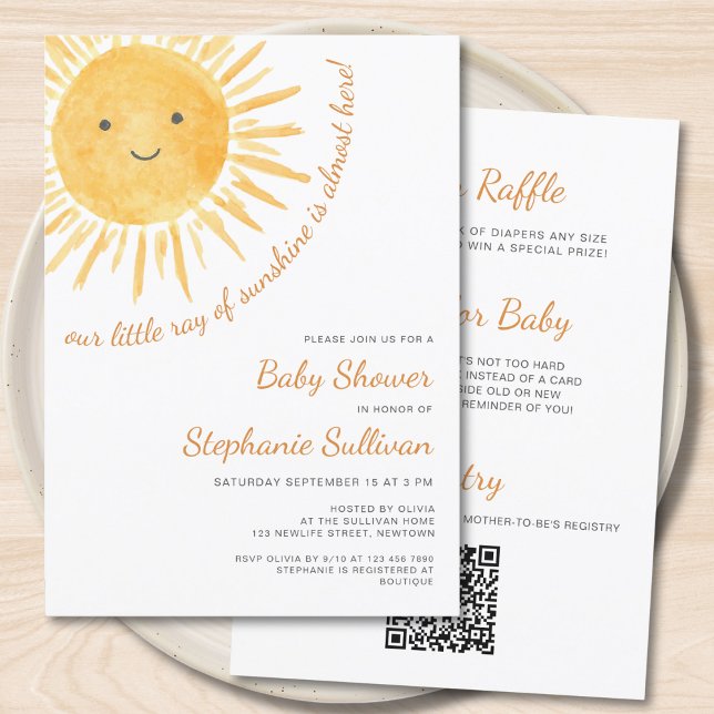 Invitación Baby Shower Todo En Un Sol (Subido por el creador)