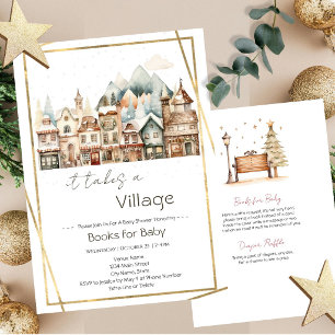 Invitación Baby Shower Toma un Pueblo Estilo Vintage Boho