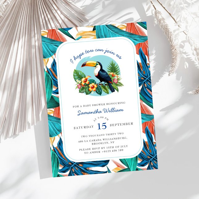 Invitación Baby Shower Toucan Tropical Vibrant Summers (Subido por el creador)