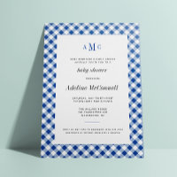 Baby Shower tradicional Royal Blue Gingham