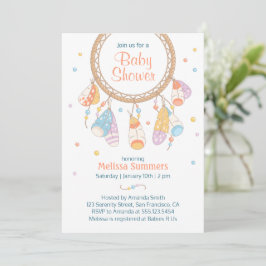 Invitación Baby Shower Tribal Dreamcatcher Boho