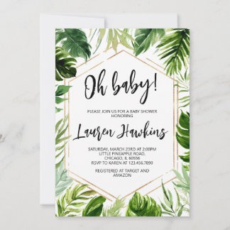 Invitación Baby Shower tropical
