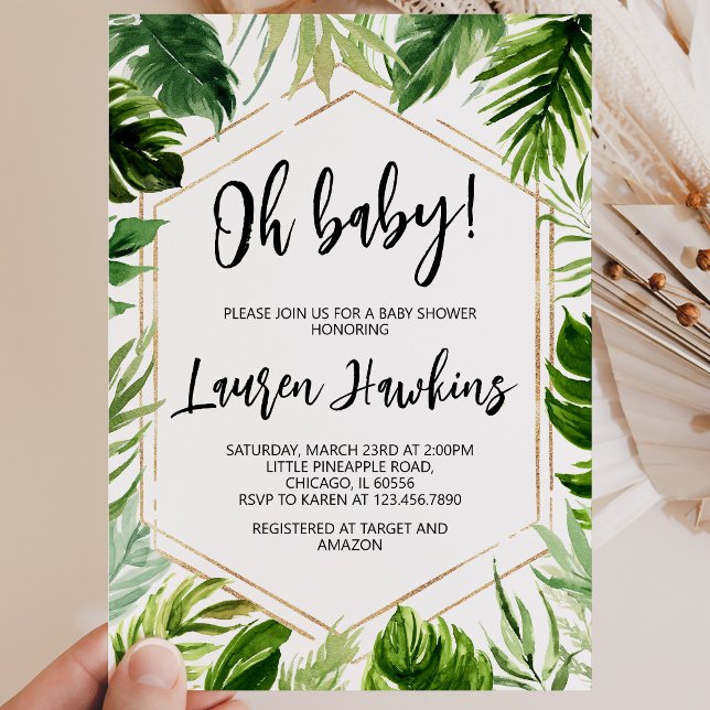 Invitación Baby Shower tropical (Subido por el creador)