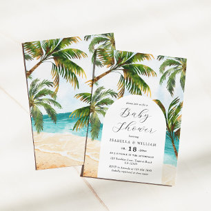 Invitación Baby Shower Tropical Beach