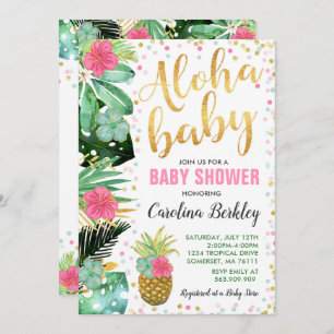 Invitación Baby Shower tropical de Baby Shower de
