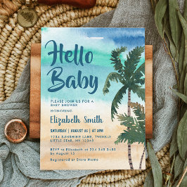 Invitación Baby Shower Tropical Palm Beach