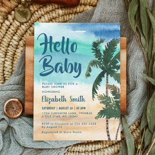 Invitación Baby Shower Tropical Palm Beach