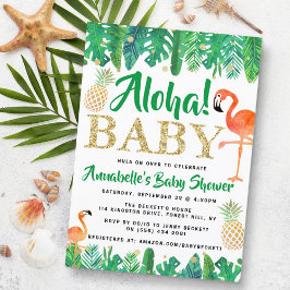 Invitación Baby Shower Tropical Summer Beach Luau Boys