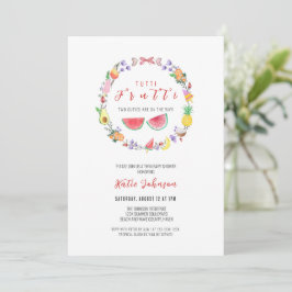 Invitación Baby Shower Tutti Frutti, Gemelos Tropicales de Ve