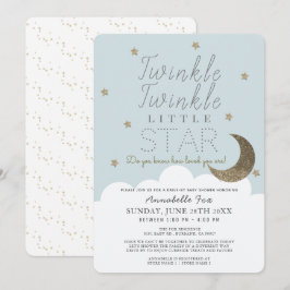 Invitación Baby Shower Twinkle Little Star Blue Drive