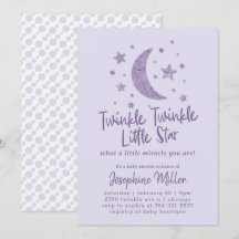 Baby Shower Twinkle Little Star Lavender